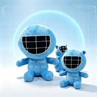 Peluche robot bleue et blanche super douce, jouet créatif, coussin mignon, cadeau réconfortant pour anniversaire, lavable