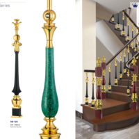 Balustre et escalier intérieurs de luxe en laiton de style européen Villa Maison Garde-corps en métal Main courante simple