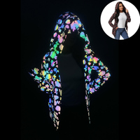 Veste à capuche réfléchissante holographique haute visibilité pour femme, idéale pour le sport en extérieur, la course et l'entraînement