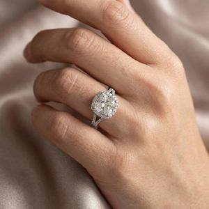 VVS Moissanite <b>Diamond</b> <b>Ring</b> 925 Sterling Silver Lab Grown <b>Diamond</b> Fine Jewelry for Engagement - Product Image 3