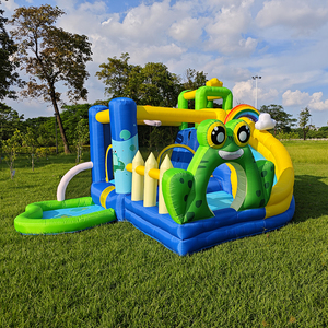 Château <span class=keywords><strong>gonflable</strong></span> pour enfants Frog Prince avec toboggan d'escalade, matériau Oxford 420D+840D, installation facile - Parfait pour l'extérieur - Product Image 4