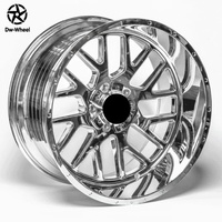 Jantes forgées DW à rayons triglyphs chromées miroir 18 20 22 pouces avec rebord échancré, compatibles avec les camions à plateau commercial Ford F150 Dodge Ram