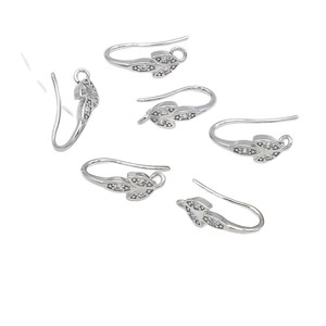 U Shaped Diamond Set Ear <b>Hooks</b> 18k Gold Plated Silver Jewelry Findings DIY <b>Earrings</b> Components GM1930 - Product Image 5