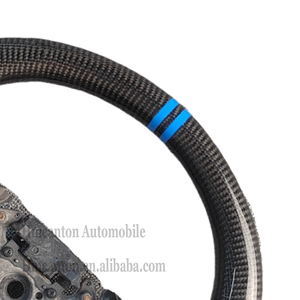 Roue de couture bleue en Fiber de carbone en cuir perforé personnalisée en usine pour volant de voiture Honda Accord 8 Gen Crosstour - Product Image 2