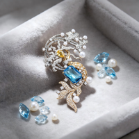 Broche 2026 recommandée, motif sirène, en alliage de cuivre avec placage métallique mixte et embellissement en zircon, thème fantaisie, cadeau pour événements