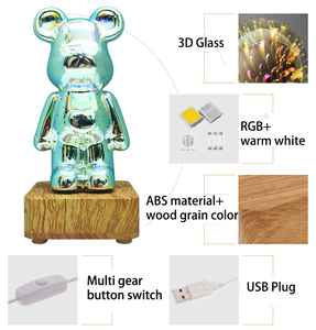 Sáng ít gấu ánh sáng ban đêm bạo lực gấu Internet người nổi tiếng bàn đèn trẻ em của món quà sinh nhật - Product Image 6