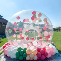 Grande tente transparente en PVC pour événement mariage, maison gonflable avec ballon, dôme gonflable pour fête d'enfants, maison à bulles avec souffleur