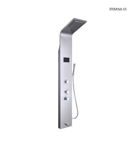 Panneau de <span class=keywords><strong>douche</strong></span> intelligent en acier inoxydable de qualité supérieure avec mitigeur <span class=keywords><strong>solaire</strong></span> à effet pluie pour salle de bain, robuste et intelligent - Product Image 5