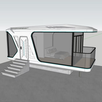 Maison capsule modulaire préfabriquée en acier personnalisable avec un design moderne pour une utilisation en immeuble de bureaux - Solutions écologiques alimentées à l'énergie solaire