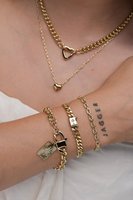 Nouvel ensemble collier et bracelet chaîne cubaine plaqué or avec fermoir étoile gravée, style rock punk cool pour femme 2026