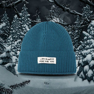 หมวกบีนนี่แฟชั่นวินเทจสไตล์ฮิปฮอปสตรีทแวร์สำหรับผู้ใหญ่  ผ้าฝ้ายนุ่มถักมือ  ลายตัวอักษรแบบขาดๆ  ทำตามสั่ง - Product Image 3