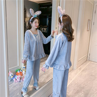 Vêtements de nuit d'hiver pour femmes Nouveau design Ensemble de pyjama en flanelle à manches longues Ladies Nighty for Autumn Season