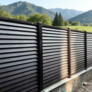 Panneau de clôture extérieur en aluminium noir, intimité totale, pour jardin, piscine, niche pour animaux, écologique, élégant, polyvalent, clôture de ferme - Product Image 6