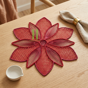 Mantel Individual Ecológico de Ratán Estilo Bohemio Hecho a Mano, Tamaños Personalizados, Colores Personalizados para Mesa de Comedor, Decoración del Hogar, Hecho en Vietnam - Product Image 1