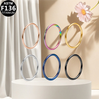 Anneaux de nez segmentés en titane ASTM-F136 de couleur arc-en-ciel Getta, pour piercing de septum