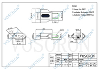 Adaptateur de prise européen vers américain CEE7/16 vers NEMA 1-15P 2 broches Adaptateur de voyage pour les États-Unis, le Canada, le Mexique YL-1122