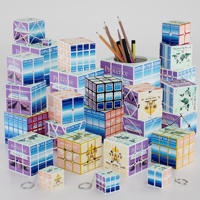 Zcube OEM ODM Cube promotionnel personnalisé en plastique ABS avec impression UV, motif géométrique 3D à changement de forme sur le thème du voyage, jouet puzzle