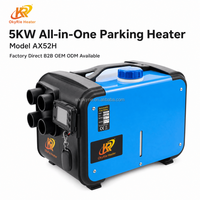 Chauffage de stationnement diesel horizontal intégré OkyRie AX52H 5KW avec télécommande LCD multicolore pour voiture