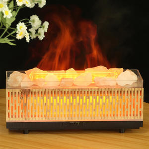 Lámpara de Sal del Himalaya, Difusor de Aromas, Humidificador de Escritorio de 0.5L con Efecto de Llama 3D para Uso en el Hogar y la Oficina - Product Image 1