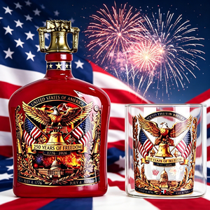 Coffret de verres à whisky USA 250e anniversaire 1776-2026 We The People, ensemble bouteille et verres patriotiques pour la fête de l'Indépendance, pour bar - Product Image 3