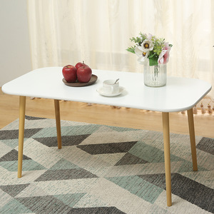 Simple Modern White <b>Coffee</b> <b>Table</b> Laminate Top Wooden <b>Legs</b> Living Room Bedroom Sofa <b>Table</b> - Product Image 2