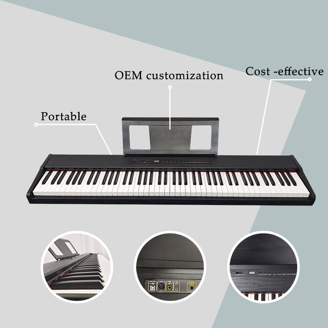 Professional Piano Keyboard 88 Keys Portable Electronic Keyboard Piano for Studio