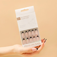 Nouvelles capsules d'ongles français couleur nude premium, forme amande courte, 30 pièces, design couvrant intégral, faux ongles durables et réutilisables
