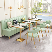 Table de Restaurant, couleur or et marbre, disponible en option, pour café-Restaurant