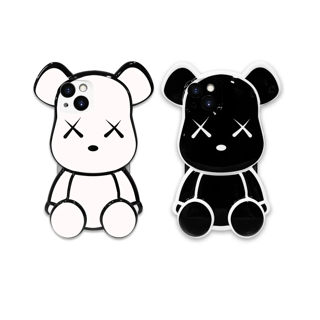 2022 New 3D Cartoon Violent Bear Mobile Phone Case For iPhone13 12 11pro Max Silicone Soft Shell Phone Cover Case
