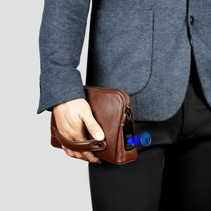 حقيبة يد رجالية ذكية بقفل بصمة الإصبع، حقيبة كلاتش كبيرة السعة مضادة للسرقة - Product Image 1