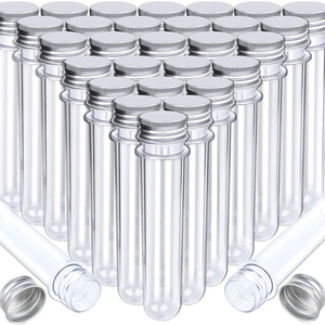 30ml 40ml 50ml 60ml Bath Salt Vials Clear Plastic Test Tubes with Caps