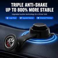 Support magnétique pour téléphone de voiture en alliage simulé avec étrier rouge, fixation par ventouse pour tableau de bord et pare-brise, bras courbé à verrouillage par torsion
