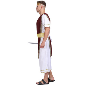 Disfraz de Julius Caesar, Toga blanca y roja, disfraz de emperador romano para adultos, para escenario, fiesta de Halloween, mayores de 14 años - Product Image 3