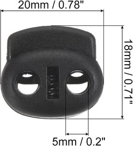 PATIKIL X Cord Locks Pack – Embouts à ressort double trou pour cordon de serrage et lacets, noir - Product Image 2