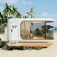 Maison Capsule Préfabriquée V7 de Luxe en Aluminium Étanche au Design Européen pour Utilisation en Parc, Villa ou Atelier