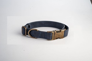 Collier de luxe pour chat et chien en cuir, accessoires pour animaux de compagnie, vente chaude, possibilité de graver des mots, fermoir à pression en alliage, articles en stock - Product Image 4