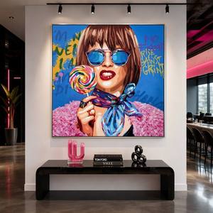 Tableau sur toile pop <span class=keywords><strong>art</strong></span> femme, best-seller, encadrement sur mesure, <span class=keywords><strong>portrait</strong></span>, <span class=keywords><strong>art</strong></span> mural pour salon, décoration intérieure - Product Image 6