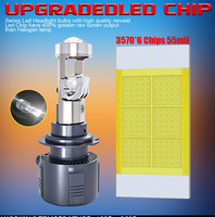 Bombilla LED para faros de coche A80 3570CSP 94W 6000K con mini lente, 9005 9012 H4 H7 H11 Canbus, luz baja y alta para coches y motocicletas, venta al por mayor