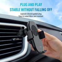Support de téléphone universel pour voiture avec chargeur sans fil 15W, fixation rapide par ventouse pour tableau de bord et pare-brise, vente en gros