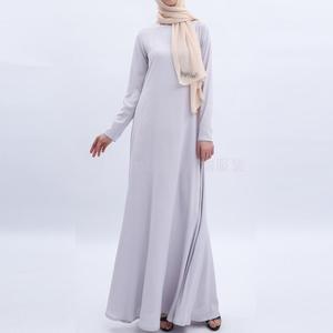 CCY Malasia Dubai árabe Oriente Medio étnico mujeres estilo Color sólido vestido Arba Abayas vestido largo musulmán modesto túnica Abaya - Product Image 2