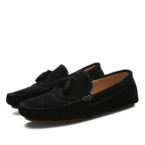 Nuovi arrivi tomaia in pelle scamosciata <span class=keywords><strong>uomo</strong></span> inverno caldo Sneakers a prova di neve pelliccia all'interno mocassini <span class=keywords><strong>scarpe</strong></span> da guida - Product Image 2