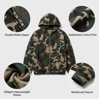 Hoodie Camo Oversize Custom, Hoodie Zip Up Double Boxy, Hoodie Fleece Berat 400gsm, Hoodie Zip Up Camo Streetwear untuk Pria