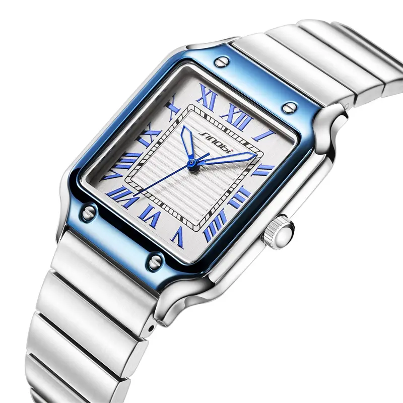 SINOBI yüksek kaliteli paslanmaz çelik kordonlu saat su geçirmez lüks erkek saatler fabrika fiyat