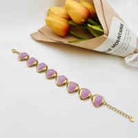 Bracelet pour femme HC en rubis naturel, élégant, pierre de naissance, mariage, fiançailles, bijoux faits à la main, bracelet en acier inoxydable
