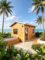 Maisonnette Modulaire en Acier Personnalisable, Respirante, Préfabriquée, pour Ferme, Cabane de Plage, Villa, Assemblage Rapide, Idéale pour Station Balnéaire et Séjour de Vacances