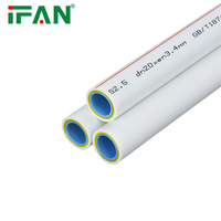 Tuyau PPR en plastique et aluminium IFAN, couleur personnalisée, 20mm-63mm, pour alimentation en eau, matériaux de plomberie PPR, PN25, tuyau PPR noir