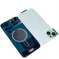 Verre arrière de qualité supérieure pour iPhone 15, 15 Plus, 16, 16 Plus – Remplacement avec cadre, bordure, plaque métallique et anneau magnétique