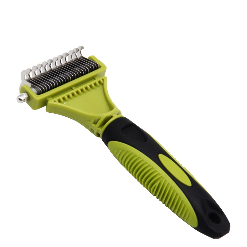 Pet Grooming Wide Brush Double Sided Shedding Dematting Rake Comb for Dogs and Cats