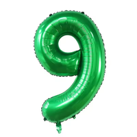 Ballon chiffre 40 pouces vert foncé en aluminium Mylar, gonflable à l'hélium, pour décoration d'anniversaire et célébration de maillots de repère