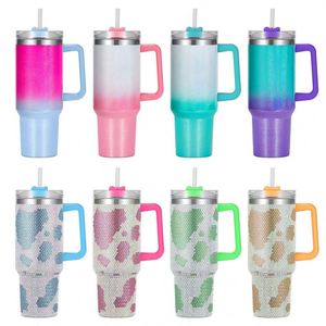 Vaso Térmico de Acero Inoxidable de Doble Pared con Aislamiento al Vacío de 40 Oz (1200ml) con Asa, Tapa y Popote para Agua, Té Helado, Café (Ecológico) - Product Image 4